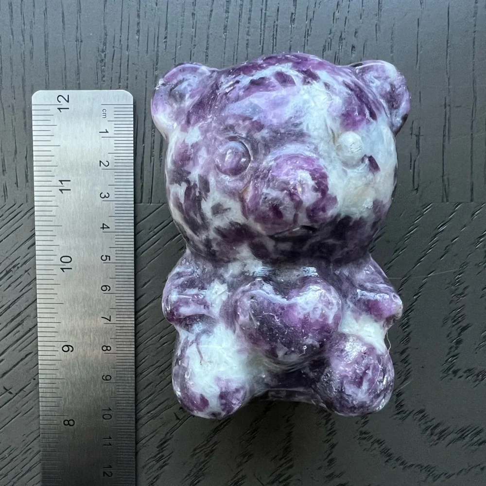 Purple Mica Carved Care Bear - Picture 4 of 8